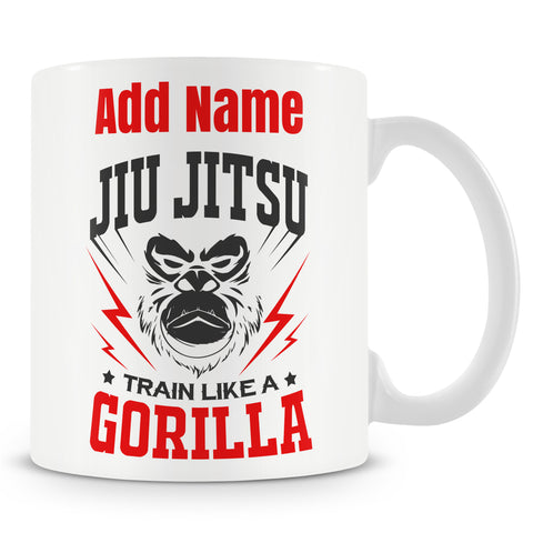 Novelty Gift For People Who Do Jiu Jitsu - Train Like A Gorilla - Personalised Mug