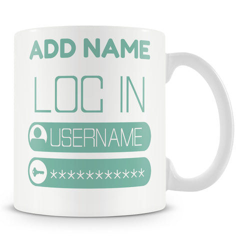 Novelty Username And Password Gift For Internet Lovers - Personalised Mug