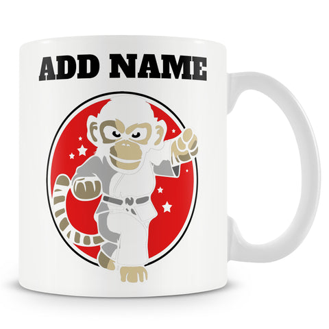 Novelty Karate Mug - Monkey Karate - Personalised Mug