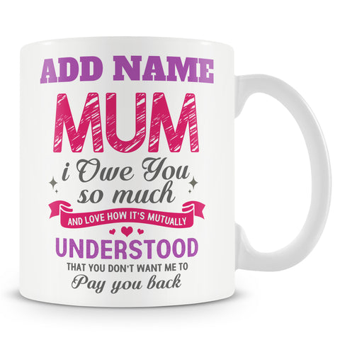 Novelty Gift For Mum - Funny Mother's Day Present - Personalised Mug