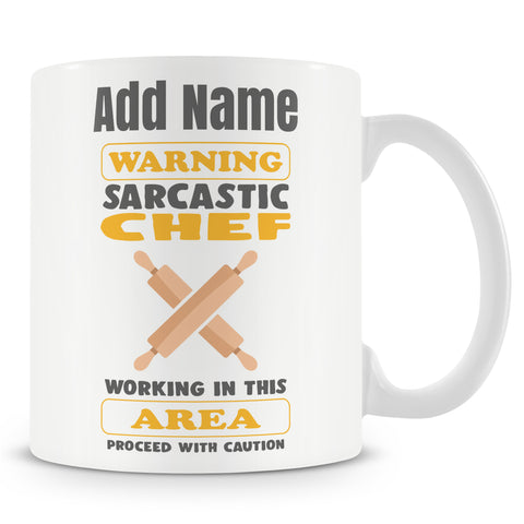 Novelty Gift For Chef - Sarcastic Chef Proceed With Caution - Personalised Mug