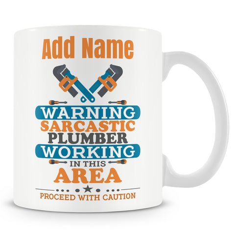 Novelty Gift For Chef - Sarcastic Plumber Proceed With Caution - Personalised Mug