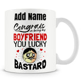 Novelty Funny Gift For Boyfriend Partner Ð Congrats On Being My Boyfriend Ð Personalised Mug