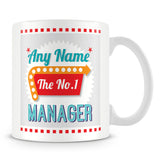 Manager Personalised Mug - No.1 Retro Gift - Green