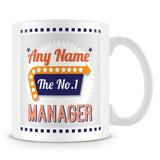 Manager Personalised Mug - No.1 Retro Gift - Orange