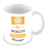The Worlds Greatest Manager Personalised Mug - Orange