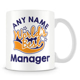 Worlds Best Manager Personalised Mug - Orange