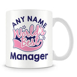 Worlds Best Manager Personalised Mug - Pink