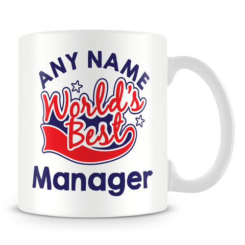 Worlds Best Manager Personalised Mug - Red