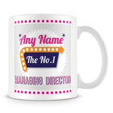 Managing Director Personalised Mug - No.1 Retro Gift - Pink