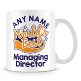 Worlds Best Managing Director Personalised Mug - Orange
