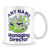 Worlds Best Managing Director Personalised Mug - Green