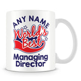 Worlds Best Managing Director Personalised Mug - Red