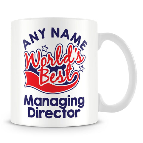 Worlds Best Managing Director Personalised Mug - Red