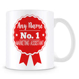 Marketing Assistant Mug - Personalised Gift - Rosette Design - Red