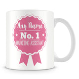 Marketing Assistant Mug - Personalised Gift - Rosette Design - Pink