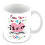 Monica Mug - Love You Monica Personalised Gift