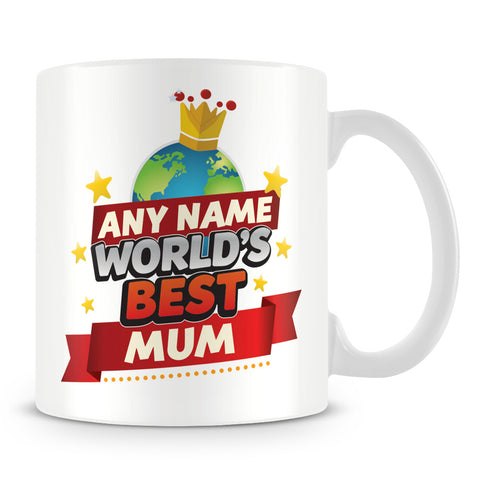 Mum Mug - World's Best Personalised Gift  - Red