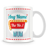 Mum Personalised Mug - No.1 Retro Gift - Green