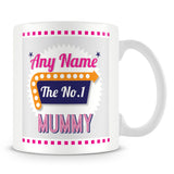 Mummy Personalised Mug - No.1 Retro Gift - Pink
