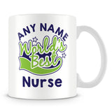 Worlds Best Nurse Personalised Mug - Green