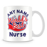 Worlds Best Nurse Personalised Mug - Red