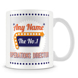 Operations Director Personalised Mug - No.1 Retro Gift - Orange