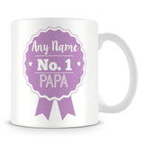Papa Mug - Personalised Gift - Rosette Design - Purple