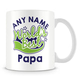 Worlds Best Papa Personalised Mug - Green