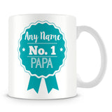 Papa Mug - Personalised Gift - Rosette Design - Green