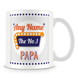Papa Personalised Mug - No.1 Retro Gift - Orange