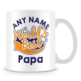 Worlds Best Papa Personalised Mug - Orange