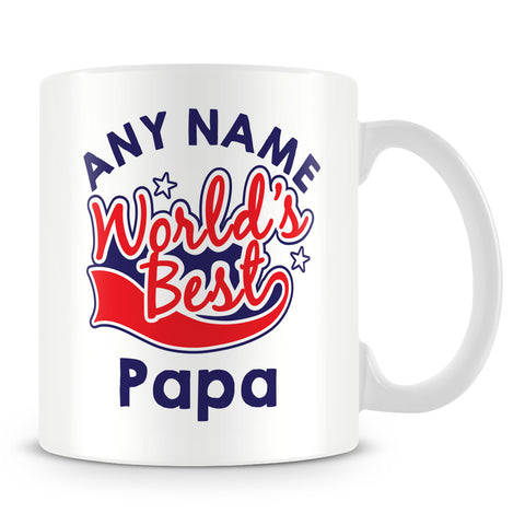 Worlds Best Papa Personalised Mug - Red