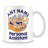 Worlds Best Personal Assistant Personalised Mug - Orange