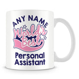 Worlds Best Personal Assistant Personalised Mug - Pink