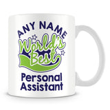 Worlds Best Personal Assistant Personalised Mug - Green