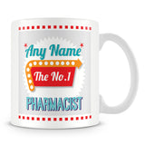 Pharmacist Personalised Mug - No.1 Retro Gift - Green