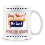 Production Manager Personalised Mug - No.1 Retro Gift - Orange