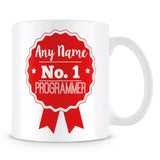 Programmer Mug - Personalised Gift - Rosette Design - Red