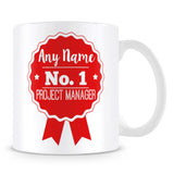 Project Manager Mug - Personalised Gift - Rosette Design - Red