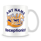 Worlds Best Receptionist Personalised Mug - Orange