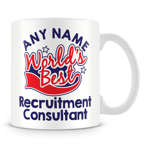 Worlds Best Recruitment Consultant Personalised Mug - Red