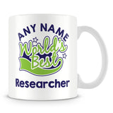 Worlds Best Researcher Personalised Mug - Green