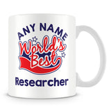 Worlds Best Researcher Personalised Mug - Red