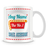 Sales Assistant Personalised Mug - No.1 Retro Gift - Green