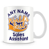 Worlds Best Sales Assistant Personalised Mug - Orange