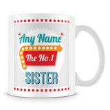 Sister Personalised Mug - No.1 Retro Gift - Green