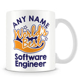 Worlds Best Software Engineer Personalised Mug - Orange