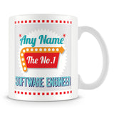 Software Engineer Personalised Mug - No.1 Retro Gift - Green