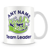 Worlds Best Team Leader Personalised Mug - Green